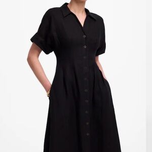 Madewell NWT Pleated Midi Shirtdress in 100%
Linen size XXS